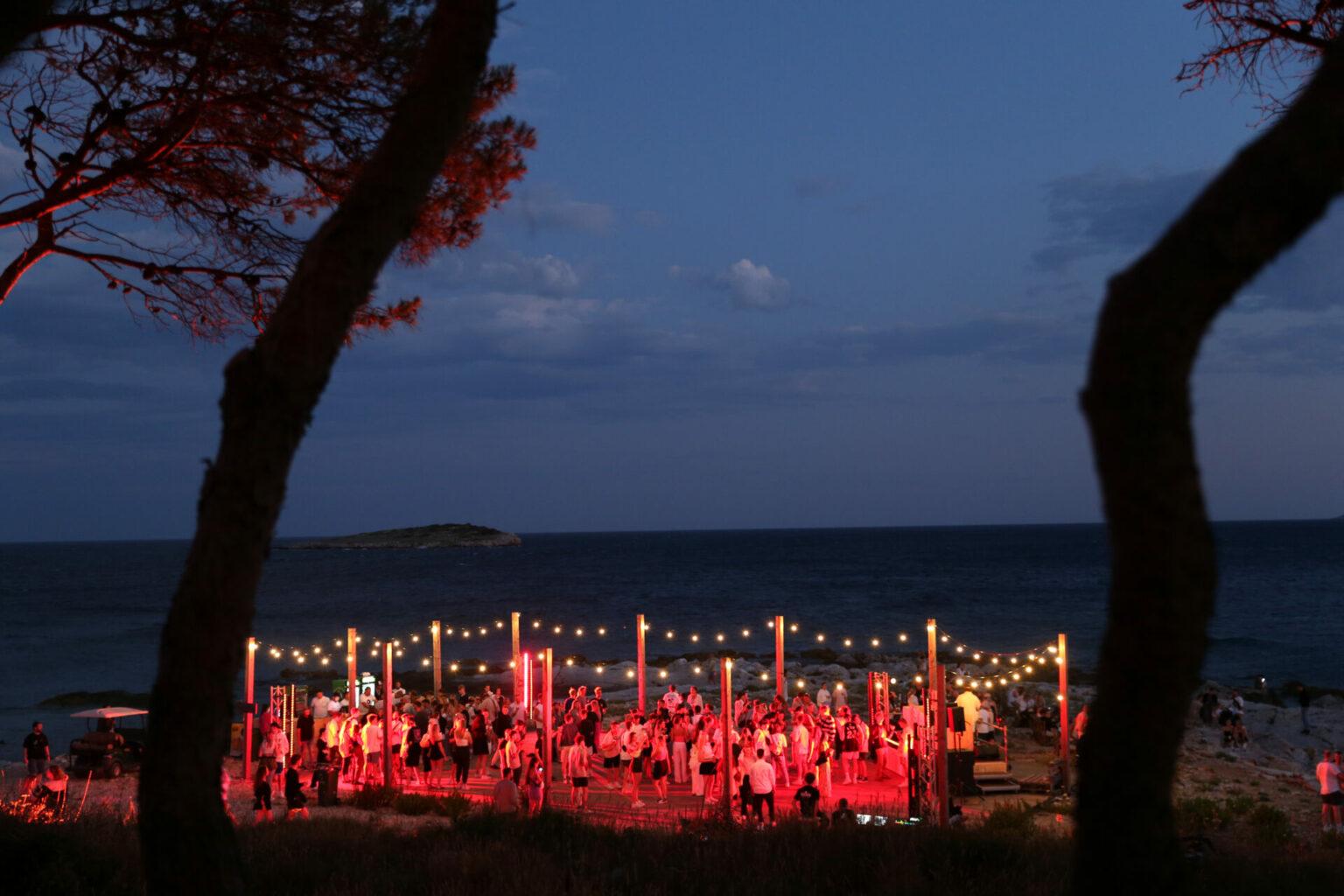 OBONJAN, CROATIA - JUNE 10:  A general view of the sundowner party during the CRO x ABOUT YOU concert „Smiles Island“ on June 10, 2022 in Obonjan, Croatia. (Photo by G.Schober/Getty Images/PR for ABOUT YOU)